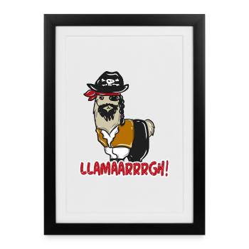 Lama pirate - Affiche encadrée (27 × 37 cm) - noir - Devant