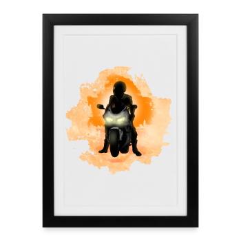 biker - Framed poster (27 × 37 cm) - black - Front