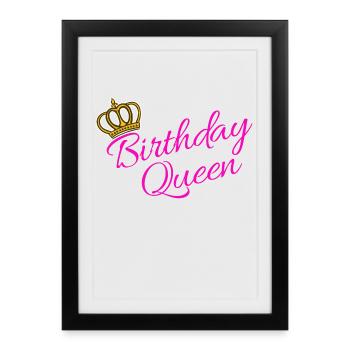 Birthday Queen Partnerlook Statement Cool - Affiche encadrée (27 × 37 cm) - noir - Devant
