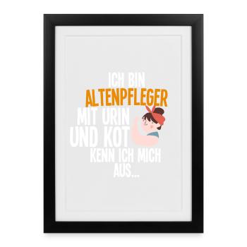 Altenpfleger - Gerahmtes Poster (27 × 37 cm) - Schwarz - Vorne