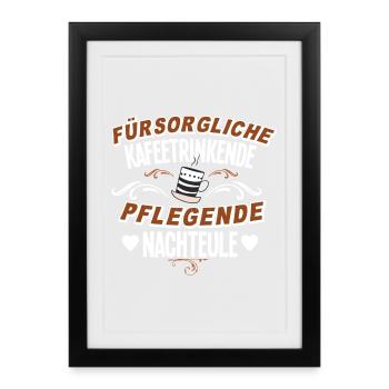 Altenpflegerin Kaffee - Gerahmtes Poster (27 × 37 cm) - Schwarz - Vorne