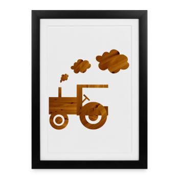 tracteur - Affiche encadrée (27 × 37 cm) - noir - Devant