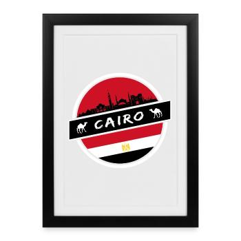 Cairo Egypt design with flag - Framed poster (27 × 37 cm) - black - Front