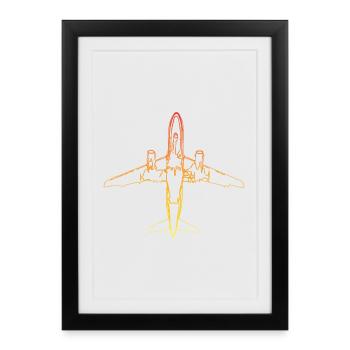 plane - Framed poster (27 × 37 cm) - black - Front