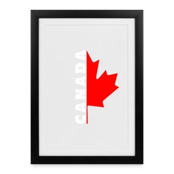 I love Canada design with maple leaf / gift - Framed poster (27 × 37 cm) - black - Front