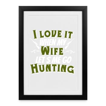 Chasseurs Chasse - Affiche encadrée (27 × 37 cm) - noir - Devant