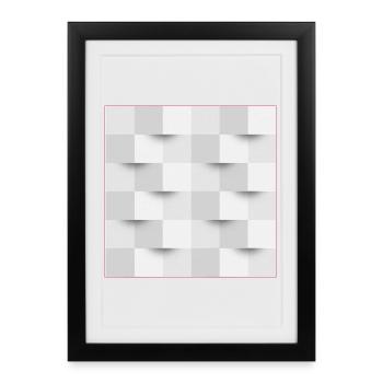 illusion d'optique - affiche - Affiche encadrée (27 × 37 cm) - noir - Devant