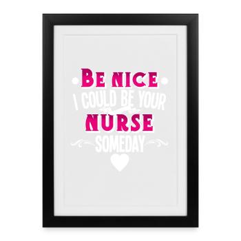Infirmier - Affiche encadrée (27 × 37 cm) - noir - Devant