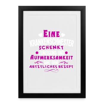 infirmière - Affiche encadrée (27 × 37 cm) - noir - Devant