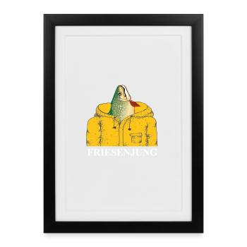 Friesenjung - Je suis une frise et j'en suis fier - Affiche encadrée (27 × 37 cm) - noir - Devant