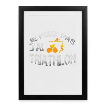 Triathlon - Affiche encadrée (27 × 37 cm) - noir - Devant