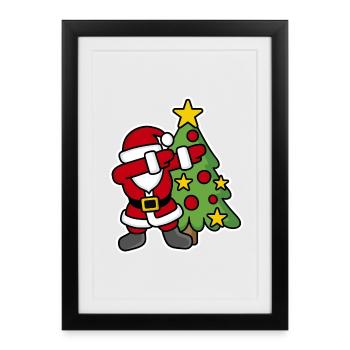 Dabbin' around the Christmas tree - Framed poster (27 × 37 cm) - black - Front