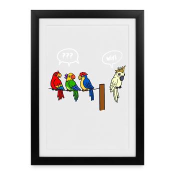 Wifi Wireless Internet Wireless Internet Funny Humor - Framed poster (27 × 37 cm) - black - Front