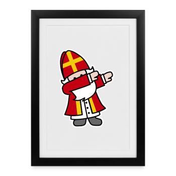 Sinterklaas Saint / Nicholas Dab Dabbing - Framed poster (27 × 37 cm) - black - Front