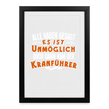 Kranführer - Gerahmtes Poster (27 × 37 cm) - Schwarz - Vorne