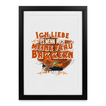 pelleteuse - Affiche encadrée (27 × 37 cm) - noir - Devant