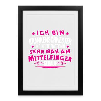 Krankenschwester - Gerahmtes Poster (27 × 37 cm) - Schwarz - Vorne