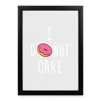Donut cookie snacking énonciations drôles humour drôle - Affiche encadrée (27 × 37 cm) - noir - Devant