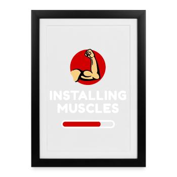 Muscles Toning Workout Funny Statement Fun - Framed poster (27 × 37 cm) - black - Front