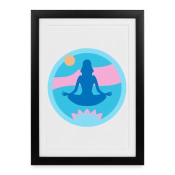 Yoga - Affiche encadrée (27 × 37 cm) - noir - Devant