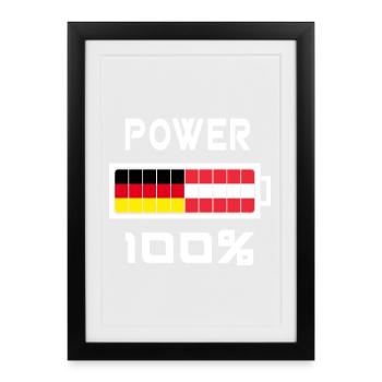 L'Allemagne et l'Autriche Power 100% - Affiche encadrée (27 × 37 cm) - noir - Devant