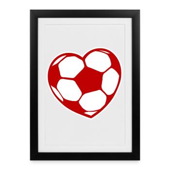 I love football football fan footballer heart - Framed poster (27 × 37 cm) - black - Front