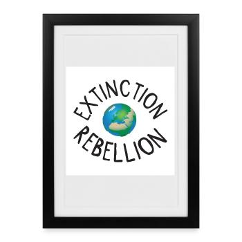 Extinction Rebellion Earth Poster white - Framed poster (27 × 37 cm) - black - Front
