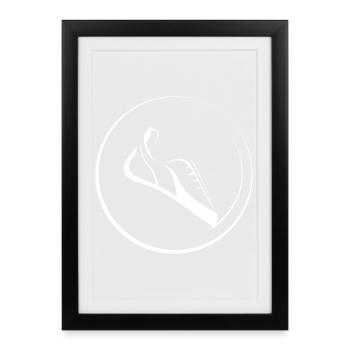 Illustration d’icône de bloc de logo de chaussure d’escalade - Affiche encadrée (27 × 37 cm) - noir - Devant