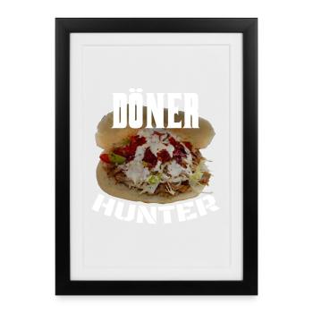 Chasseur de kebab - Affiche encadrée (27 × 37 cm) - noir - Devant