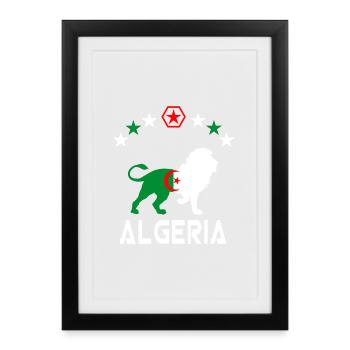 Algeria Lion Flags Design/ Gift - Framed poster (27 × 37 cm) - black - Front