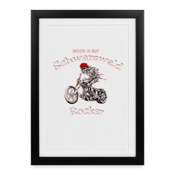 Schwarzwald Skelett-Rocker - Gerahmtes Poster (27 × 37 cm) - Schwarz - Vorne