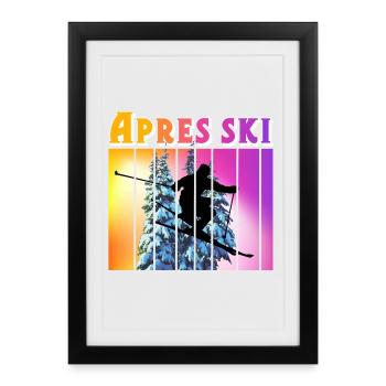 Apres ski - Framed poster (27 × 37 cm) - black - Front
