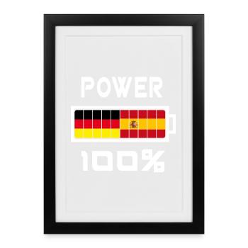 Allemagne et Espagne Power 100% - Affiche encadrée (27 × 37 cm) - noir - Devant