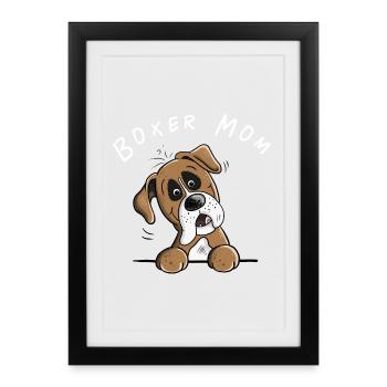 German boxer mom dogs gift for mum - Framed poster (27 × 37 cm) - black - Front