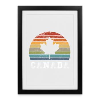 Canada vintage maple leaf design / gift - Framed poster (27 × 37 cm) - black - Front