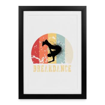 Breakdance vintage - Affiche encadrée (27 × 37 cm) - noir - Devant