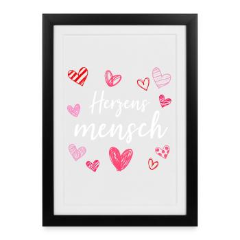 Heart man love heart valentine gift - Framed poster (27 × 37 cm) - black - Front
