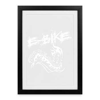 Cycliste électrique - Affiche encadrée (27 × 37 cm) - noir - Devant