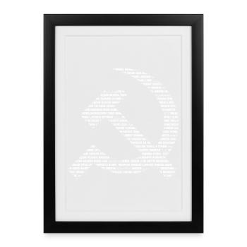Faucille humaine et marteaux - Affiche encadrée (27 × 37 cm) - noir - Devant