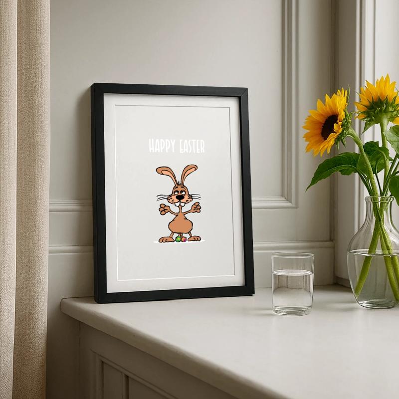 Funny Easter Bunny Funny Saying Easter Bunny Easter Framed poster (27 × 37 cm)