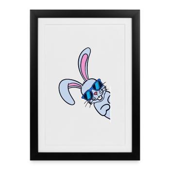 Cool Easter Bunny Easter Bunny Happy Easter - Framed poster (27 × 37 cm) - black - Front