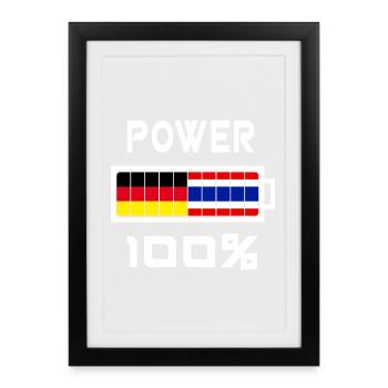 L'Allemagne et la Thaïlande Power 100% - Affiche encadrée (27 × 37 cm) - noir - Devant