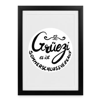Sommerschlussverkauf - Gerahmtes Poster (27 × 37 cm) - Schwarz - Vorne