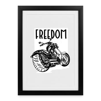 Motorcycle motorbikes biker wild freedom statement - Framed poster (27 × 37 cm) - black - Front