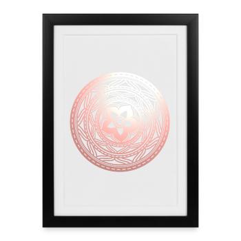 Pastel Floral Mandala Pattern - Framed poster (27 × 37 cm) - black - Front