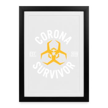 Corona Survivor 2019 - Framed poster (27 × 37 cm) - black - Front