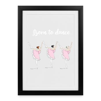 danse ballerine ballerine formation dentelle fille tutu - Affiche encadrée (27 × 37 cm) - noir - Devant