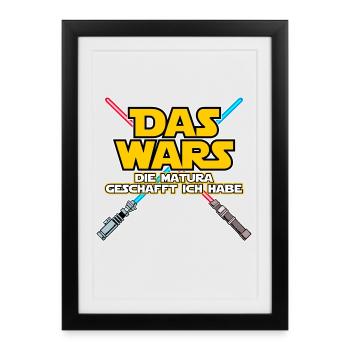 Das Wars Matura Geschafft Schulabschluss Prüfung - Gerahmtes Poster (27 × 37 cm) - Schwarz - Vorne