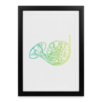 Horn instrument - Framed poster (27 × 37 cm) - black - Front