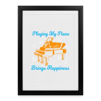 Pianiste - Affiche encadrée (27 × 37 cm) - noir - Devant